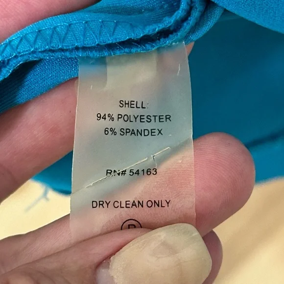 Calvin Klein Teal Sheath Dress Size 4 – Sleeveless Pleated Front - Picture 3 of 6